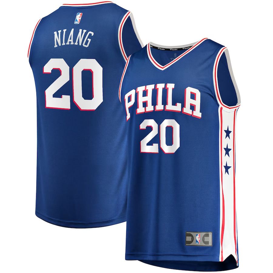 Men Philadelphia 76ers #20 Georges Niang Fanatics Branded Royal Fast Break Replica NBA Jersey